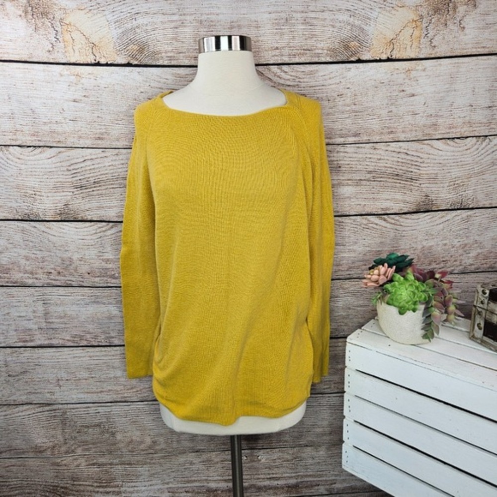 LOFT Lou & Grey Sweater Lightweight Knit Long Sleeve Casual Top Yellow‎ Size S